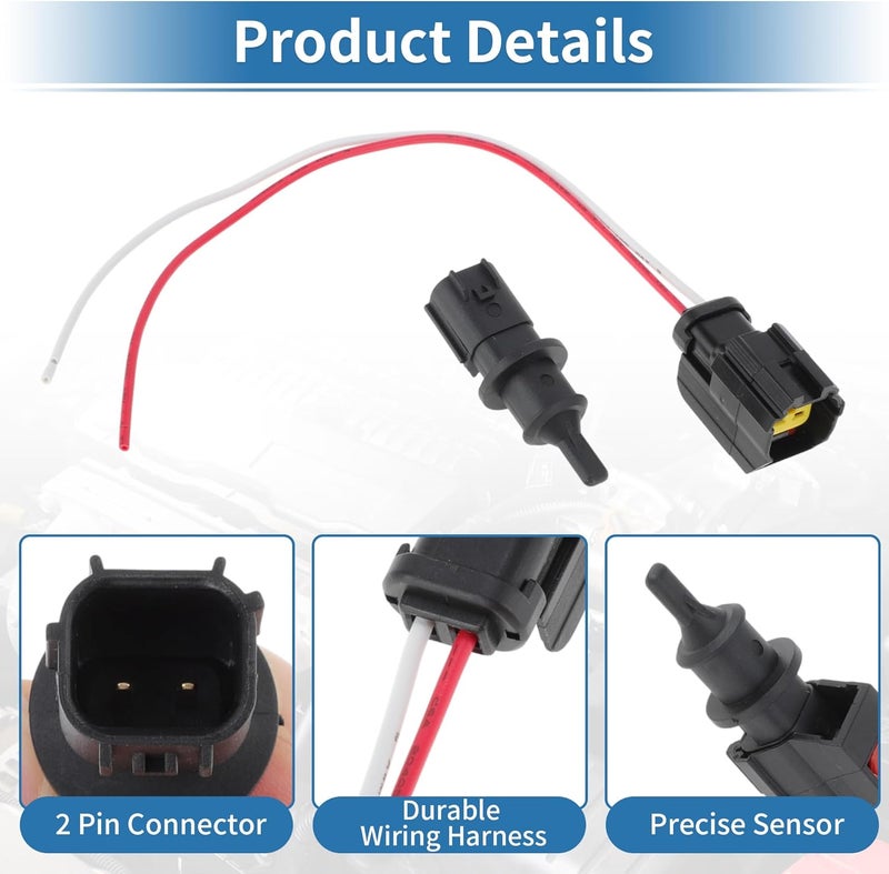 Partuto No.5293138AA Ambient Air Temperature Sensor for Ram 3500 6.7 Diesel 11-12 for Dodge Journey 2.4 3.6 09-20 for Jeep Compass 07-17 with Connector Pigtail Wiring Harness - Image 5